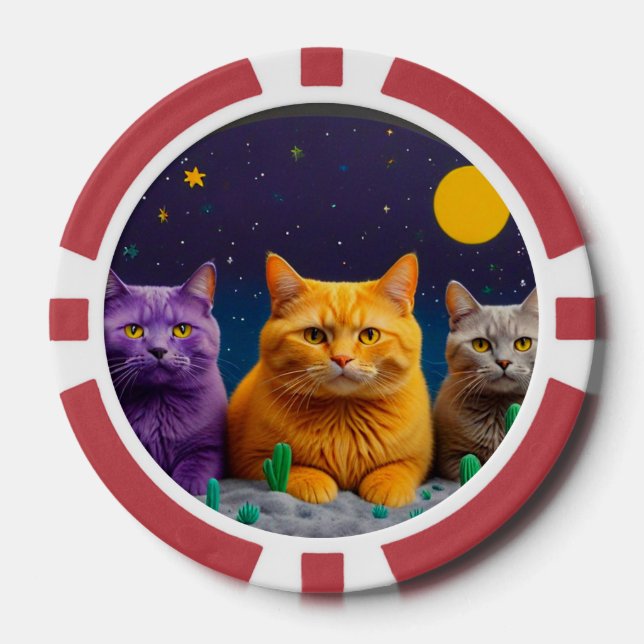 Fichas De Póquer Lucky Poker Chips for Cat Lovers (Anverso)