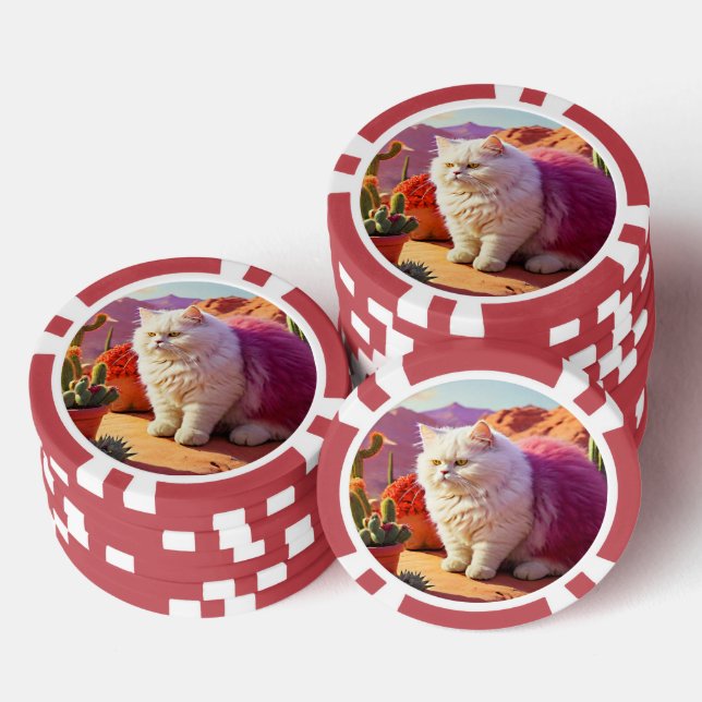 Fichas De Póquer Lucky Poker Chips for Cat Lovers (Pila)