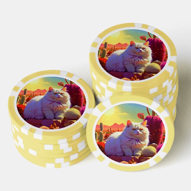 Fichas De Póquer Lucky Poker Chips for Cat Lovers (Pila)