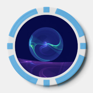 Fichas De Póquer Luminoso sueño morado azul abstracto arte fractal