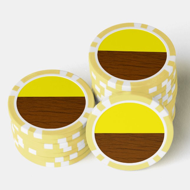 Fichas De Póquer Madera amarilla y marrón (Pila)