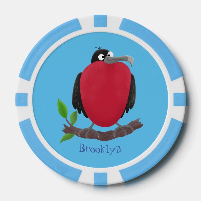 Fichas De Póquer Magnífico personalizado de pájaro fragata (Anverso)