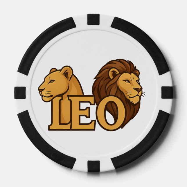 Fichas De Póquer Majestuosa fusión de leones y leones - Audaz vida  (Anverso)