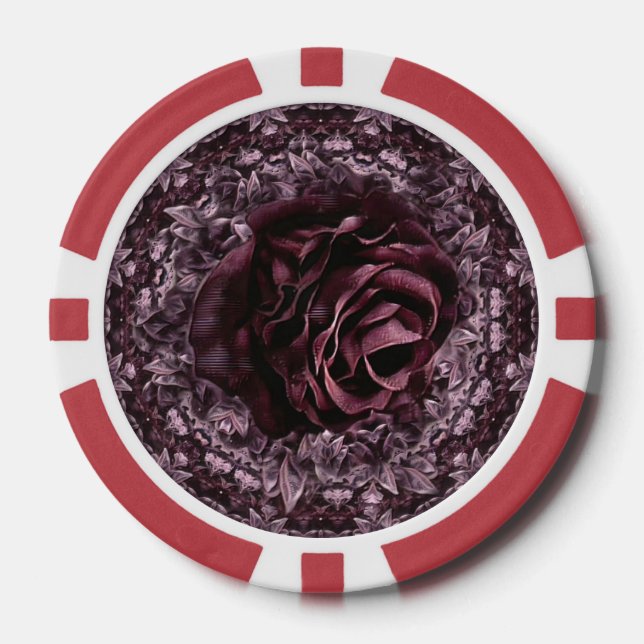Fichas De Póquer Mandala de rosa  (Anverso)
