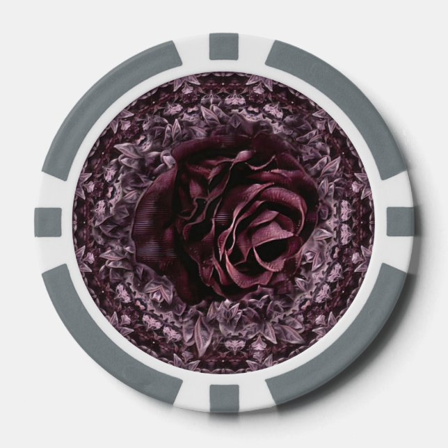 Fichas De Póquer Mandala de rosa  (Anverso)