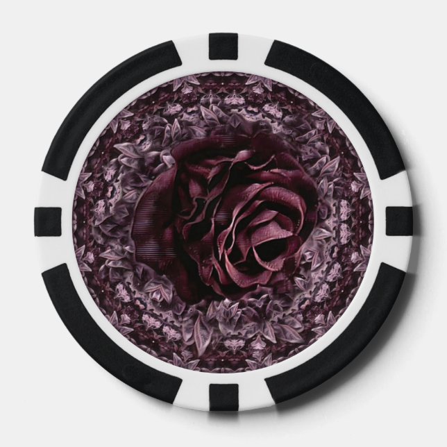 Fichas De Póquer Mandala de rosa  (Anverso)