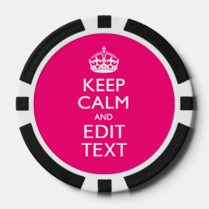 Fichas De Póquer MANTENER LA CALMA Y TU Texto sobre Fuchsia
