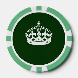 Fichas De Póquer MANTENER TRANQUILA A LA CORONA verde en este Perso