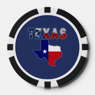 Fichas De Póquer Mapa de bandera con Texas