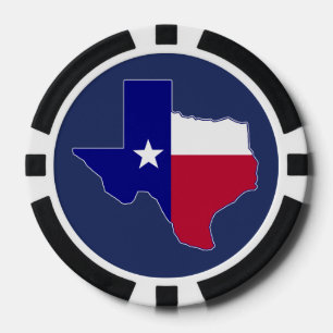 Fichas De Póquer Mapa de bandera de Texas