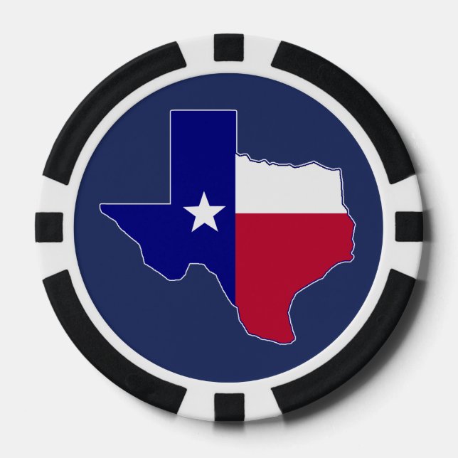 Fichas De Póquer Mapa de bandera de Texas (Anverso)