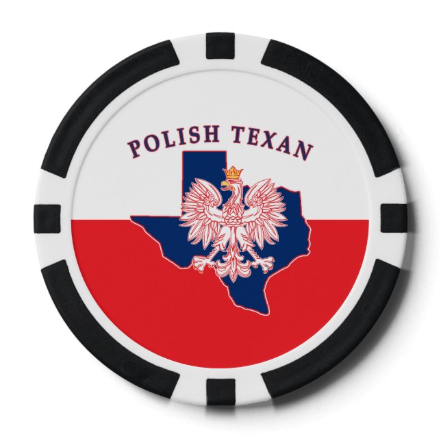 Fichas De Póquer Mapa del águila texana polaco (Anverso)