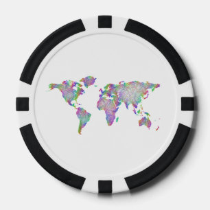 Fichas De Póquer Mapa mundial