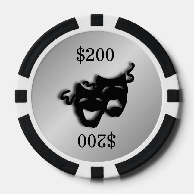 Fichas De Póquer Marcador de teatro plateado (Anverso)