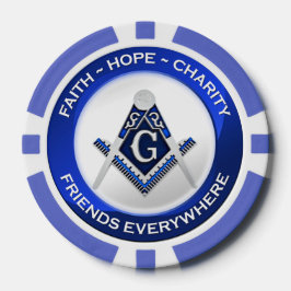 Fichas de póquer Masonic Piker azules
