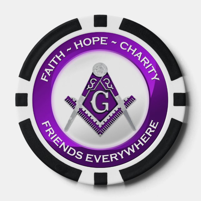 Fichas De Póquer Masonic Poker Chip Purple (Anverso)