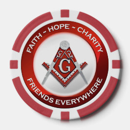 Fichas De Póquer Masonic Poker Chips Red
