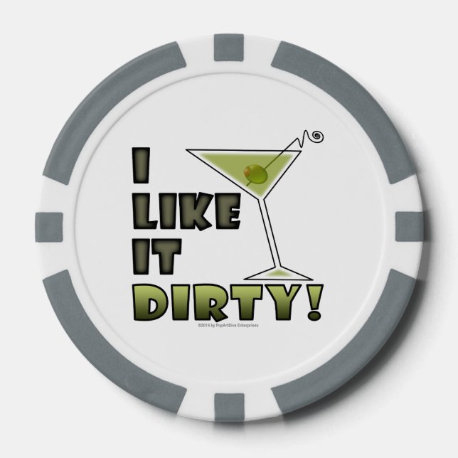 Fichas De Póquer ¡ME GUSTA MORIR! Dirty Martini Humor (Anverso)