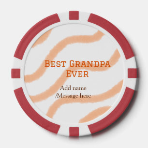 Fichas De Póquer Mejor abuelo siempre naranja rayas espiral añadir 