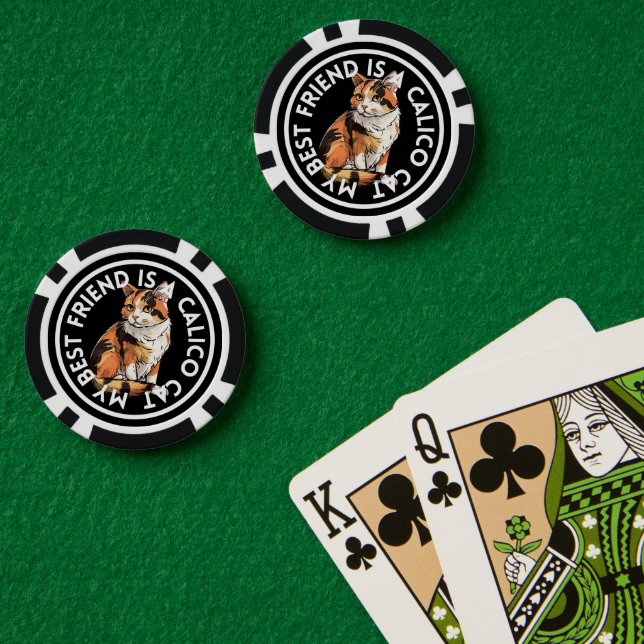 Fichas De Póquer Mejor Amigo Calico Cat (Mesa de Poker (Doble))