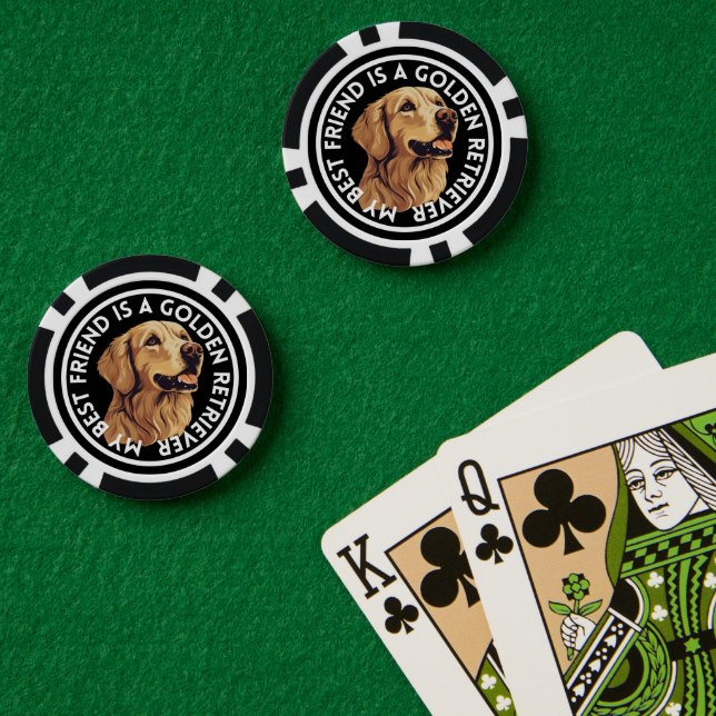 Fichas De Póquer Mejor Amigo Golden Retriever (Mesa de Poker (Doble))