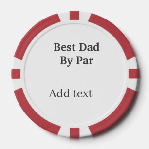 Fichas De Póquer Mejor papá por par gris negro día del padre nombre