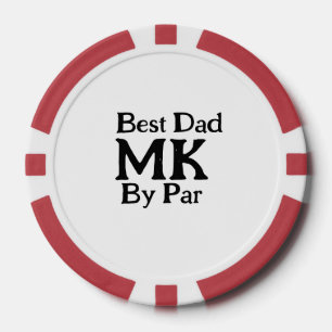 Fichas De Póquer Mejor papá por par monograma simple rusti del día 