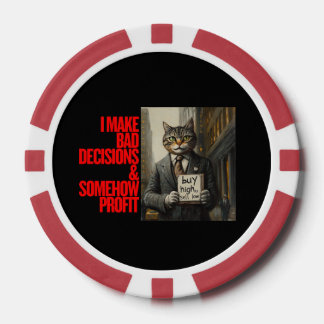 Fichas De Póquer Meme de gato de Wall Street | Inversor Minimalista