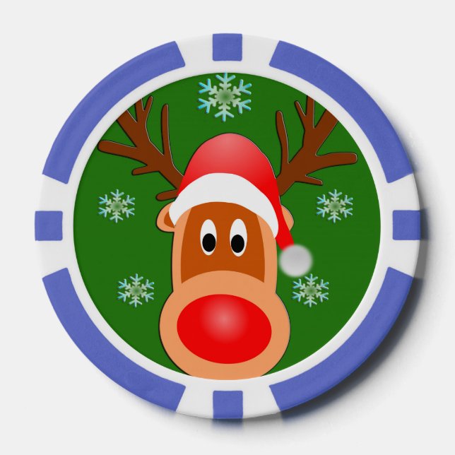 Fichas De Póquer Merry Christmas Cute Deer Clay Poker Chips, Purple (Anverso)