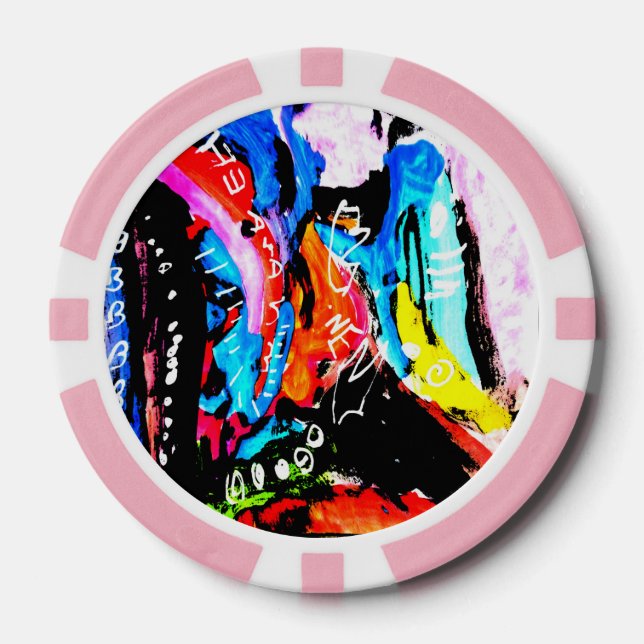 Fichas De Póquer Mezcla de arcoiris (Anverso)