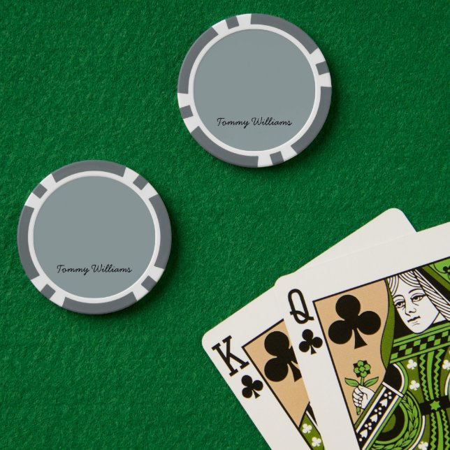Fichas De Póquer Minimalista Dusty Blue Profesional Simple (Mesa de Poker (Doble))
