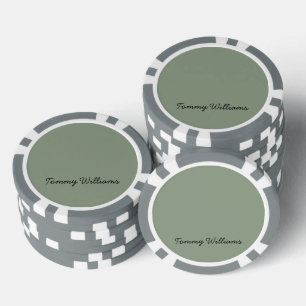 Fichas De Póquer Minimalista Sage Green Profesional Simple