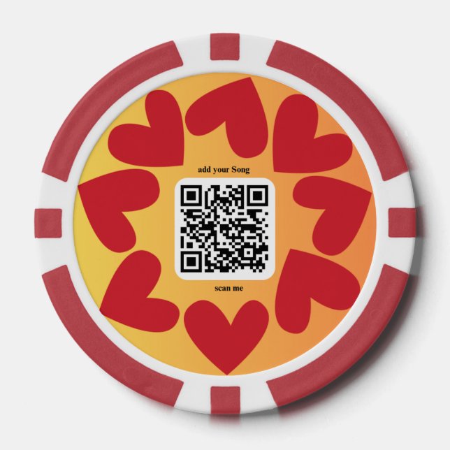 Fichas De Póquer Mit personalisierten Song per QR-code (Anverso)