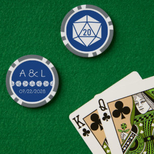 Fichas De Póquer Moda de tabletop en azul