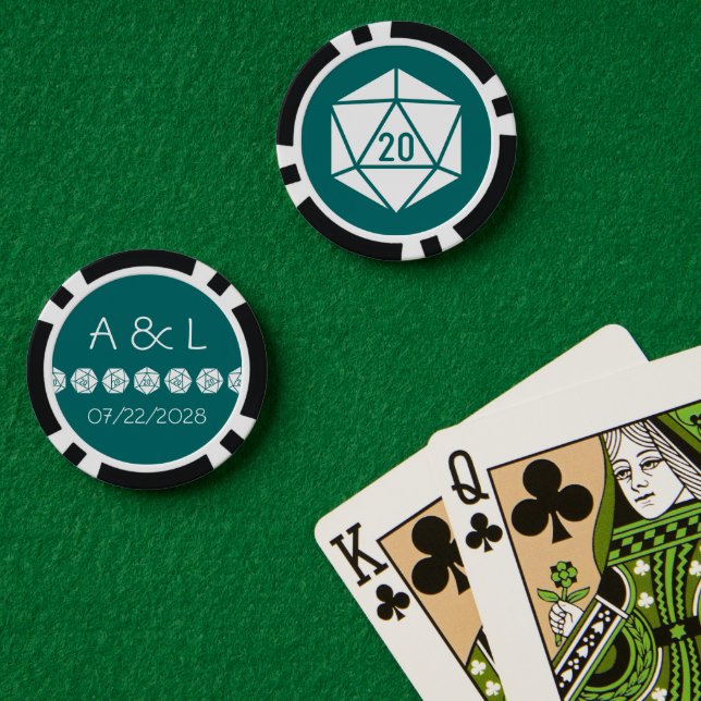 Fichas De Póquer Moda de tabletop en Verde azulado (Mesa de Poker (Doble))