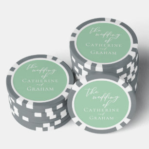 Fichas De Póquer Moda Mint Green White Boda personalizado