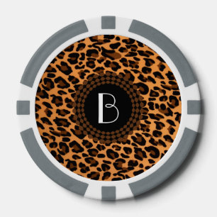 Fichas De Póquer Modelo del leopardo del estampado de animales