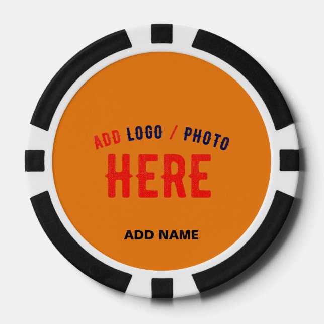 FICHAS DE PÓQUER MODERNO CON ESTILO NARANJA OSCURO PERSONALIZADO DE (Anverso)