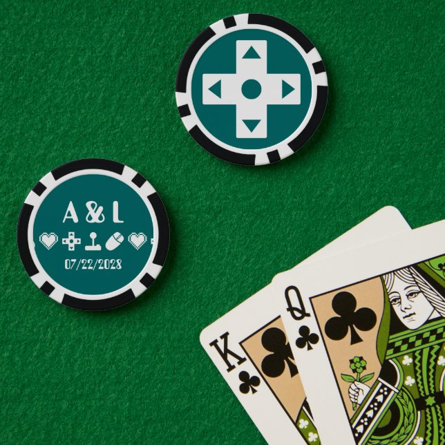Fichas De Póquer Modo multijugador en Verde azulado (Mesa de Poker (Doble))