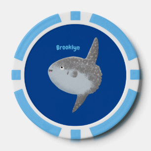 Fichas De Póquer Mola mola de pez luna oceánica lindo personalizado