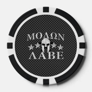 Fichas De Póquer Molon Labe Guerrero Espartano 5 estrellas Carbono