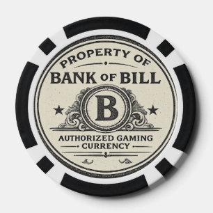 FICHAS DE PÓQUER MONEDA DE JUEGO AUTORIZADA POR BANK OF BILL