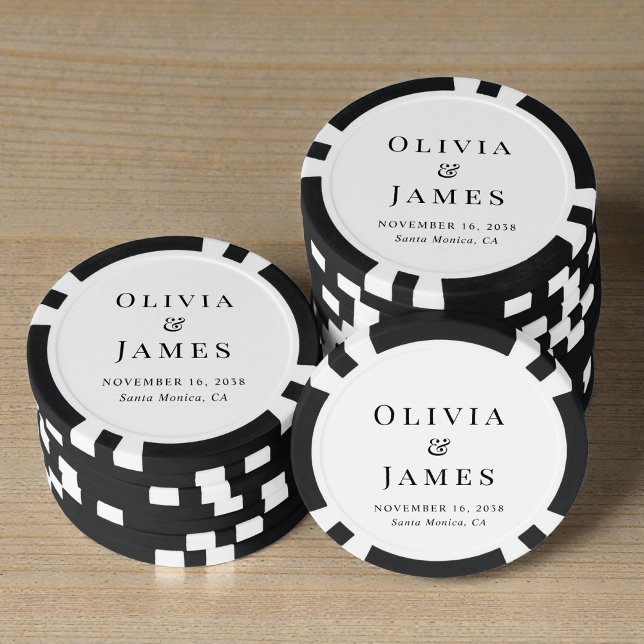 Fichas De Póquer Monograma Chic Boda (Chic Monogram Wedding Poker Chips)