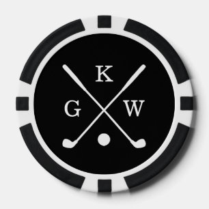 Fichas De Póquer Monograma de clubes de golf de 3 letras