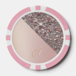 Fichas De Póquer Monograma elegante en oro rosa