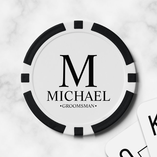 Fichas De Póquer Monograma y nombre de Groomsman personalizado (Subido por el creador)