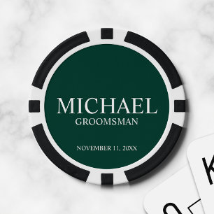Fichas De Póquer Monograma y nombre del Groomsman personalizado