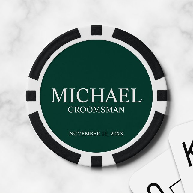 Fichas De Póquer Monograma y nombre del Groomsman personalizado (Subido por el creador)