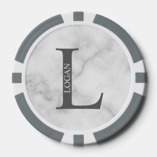 Fichas De Póquer Monograma y nombre personalizados