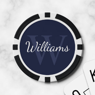 Fichas De Póquer Monograma y nombre personalizados